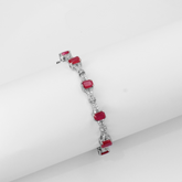 Scarlet Glow White & Red Zircon Bracelet